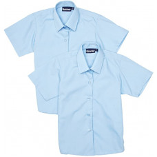 Girls Blouse Blue Short Sleeve (pack of 2)